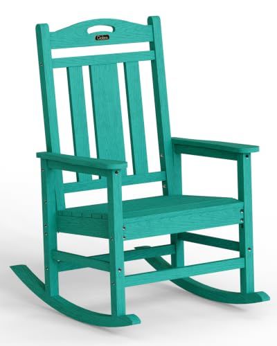 Ciokea Oversized Outdoor Rocking Chair With 380lbs Heavy-Duty Capacity, Weather Resistant And Anti-Fade Porch Chair, High Back Cozy Rocking Chair For_desvips.com
