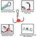 5PCS 8#10# 12# 14# Winter Three-jaw Hook Ice Fishing Hooks Carbon Steel Durable Sinking Bait Tackle Tools With Plastic Case Tool_desvips.com