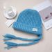 Yangchao Wanmei Blue Ear Protection Balaclava Winter Warm Knitted Wool Hat For Big Heads_desvips.com