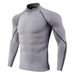 Men's Quick-Dry Compression Shirt, High Elasticity Breathable Long Sleeve Workout Top For Running & Gym,_desvips.com