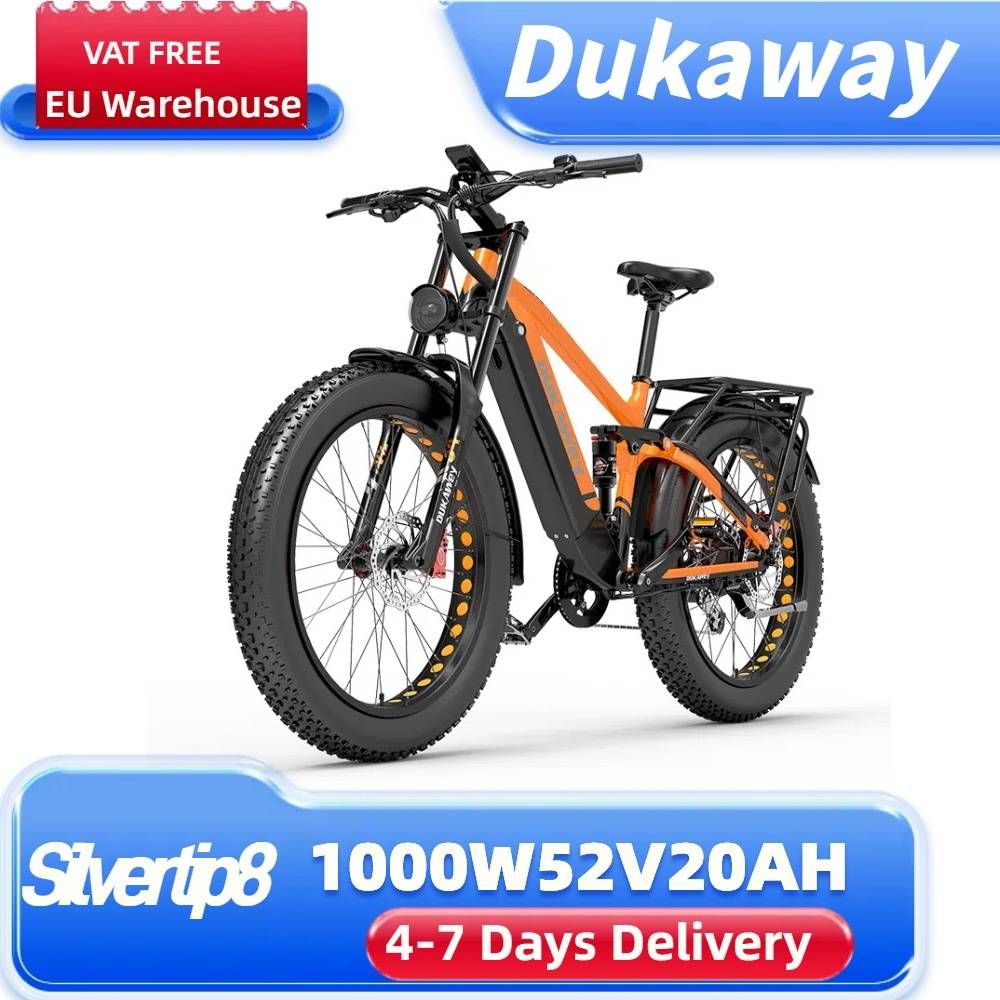 Dukawey Silvertip8 1000W 26” E-Mountain Bike 52V 20Ah Battery_desvips.com