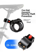Bike Combination Lock, 5-Digit 100000 Combinations, 11MM Thick Steel Cable With PVC Cover, Zinc Alloy Lock Head For Bicycle/Motorcycle (110CM)_desvips.com