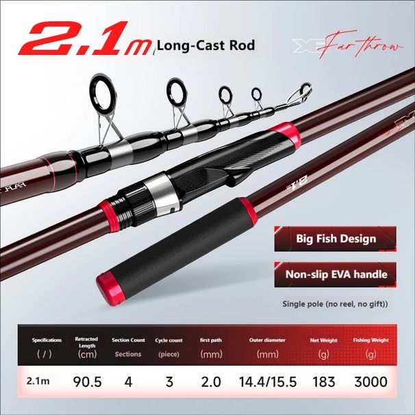 JADNNE Surf Casting Rod Set, Super‑Hard Long‑Distance Casting Rod, Sea Fishing Rod With Spinning Reel, Rock Fishing Rod For Saltwater Fishing_desvips.com