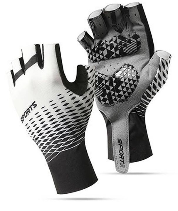 Cycling Gloves Men's Summer D122 Sports Non-slip Sunscreen Breathable Cycling Outdoor Fishing Half Finger Bike Gloves_desvips.com