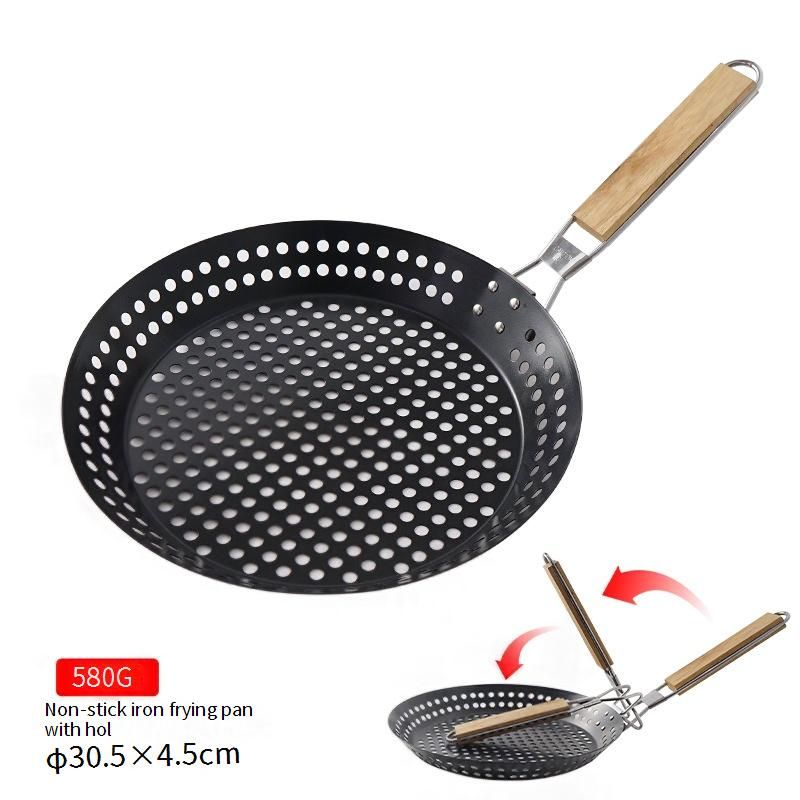 Portable Camping Frying Pan - Foldable Non-Stick Skillet For BBQ Grilling & Outdoor Cooking Compact & Lightweight_desvips.com