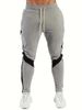 Men's Fleece-Lined Jogger Pants For Winter - Soft Cotton Blend, Elastic Waist, Casual & Sporty, Grey & Black (S-XXL)_desvips.com