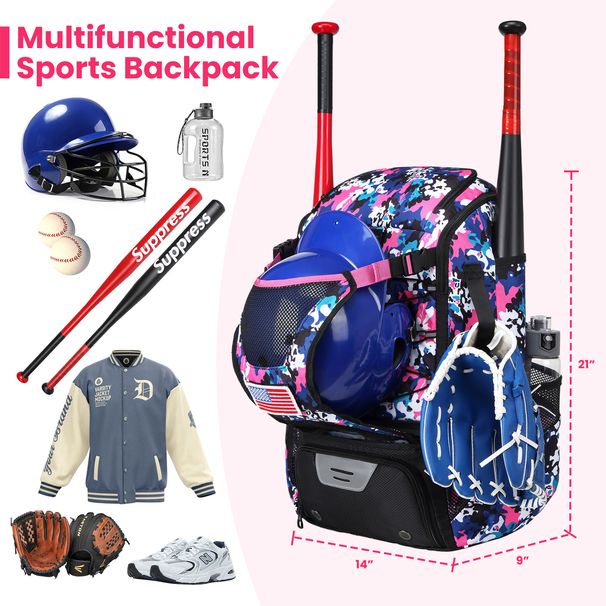 Baseball Backpack Backpack Outdoor Softball Equipment Training Storage Bag Youth Adult Men And Women_desvips.com
