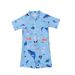 Mother & Kids New Style Boy's One Piece Swimsuit Short Sleeve Zipper Shark Pattern Children's Swimsuit Comfortable High Elastic High Quality Swimsuit_desvips.com