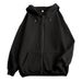 Solid Color Plain Sweatshirt Ins Style Loose Zipper Thickened Hooded Jacket_desvips.com