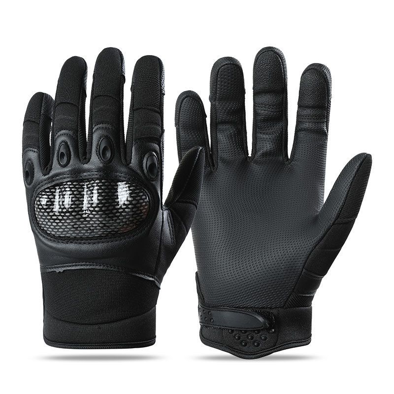 Cycling Gloves Tactical Gloves Outdoor Training Riding Motorcycle Non Slip Wear Resistant Touch Screen PU Men's Long Finger Hard Shell Protection_desvips.com