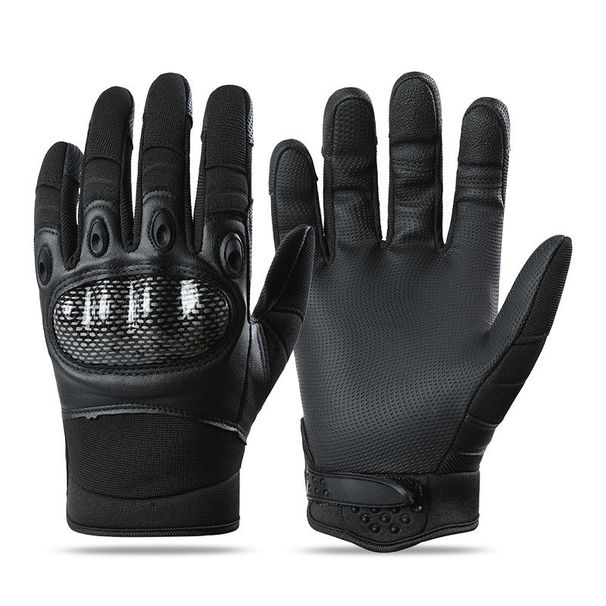 Cycling Gloves Tactical Gloves Outdoor Training Riding Motorcycle Non Slip Wear Resistant Touch Screen PU Men's Long Finger Hard Shell Protection_desvips.com