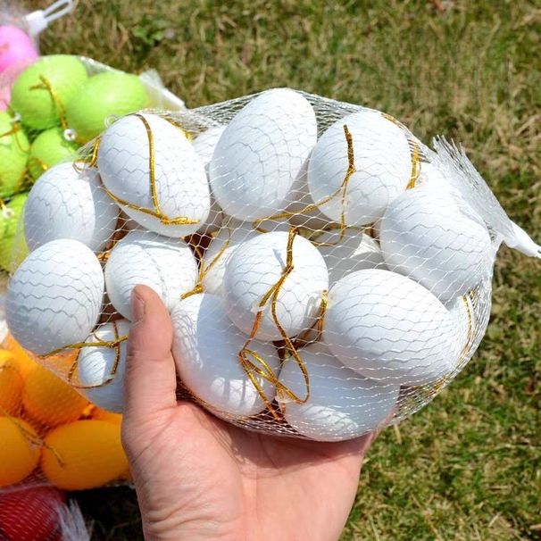 White Easter Painted Colored Eggs, DIY Toys Kindergarten Children, Plastic Eggs For The Dragon Boat Festival_desvips.com