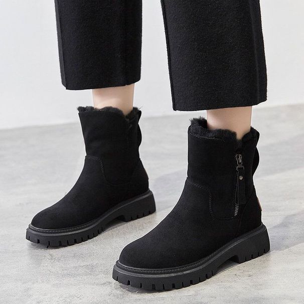MCDV Snow Winter 2022 New Plus Veet Woman Warm Thick Cotton Shoes Furry Black Women Boots Botas De_desvips.com
