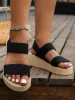 Women's Light Weight Wedge Sandals Open Toe Platform Thick Soled Summer Casual Slingback Shoes With Back Strap Leisure_desvips.com