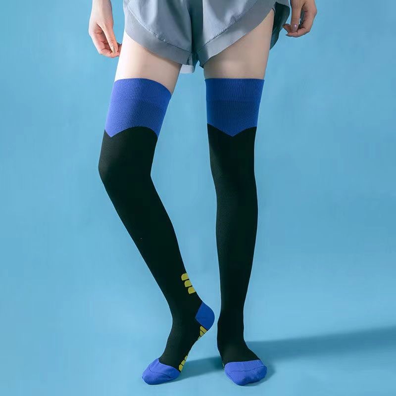 Soccer Socks Professional Sports Pressure Knee Socks Women's Fitness Running Skipping Long Tube Summer Thin Leg Compression Calf Socks_desvips.com