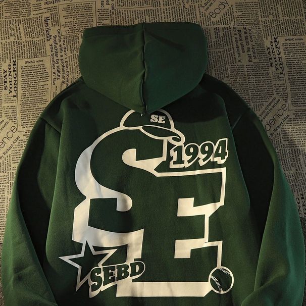 American Chic Hooded Sweatshirt For Women Loose Ins Lazy Style Oversize Trendy Brand Fleece Jacket_desvips.com