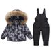 Premium Kids' Snow Ski Overalls With Hood - Warm Winter Padded Jumpsuit For Toddlers (80-120cm) - Soft Nylon Shell & 90% White Duck Down_desvips.com