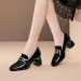 Square Heel Metal Chain Pumps Loafer Women Fashion Slip On Slipper Design Casual Mary Janes Shoes Spring Summer_desvips.com