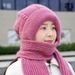 Scarf Integrated Squirrel Fleece Wind Snow Plus Velvet Wool Ear Protection Knitted Korean Style Women Autumn Winter Hat_desvips.com