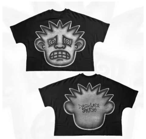Streetwear Hip Hop Fun Cartoon Pattern Print Oversized T-Shirt Harajuku Gothic Cotton Short Sleeve Unisex_desvips.com