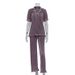Women's Clothing Short-sleeved Shirt Elegant Pleated High Waist Wide-leg Pants Set_desvips.com
