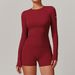 Winter Brushed Yoga High Strength Fitness Wear Pilates Running Sports Long Sleeve T-Shirt Top_desvips.com