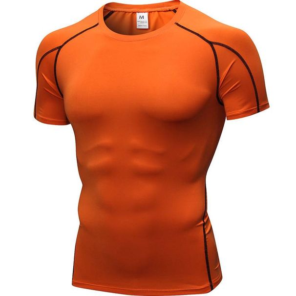 Men's Tight Short-Sleeve - Fitness, Sports, Running, Training Clothing, Elastic Quick-Drying Short-Sleeve T-Shirt_desvips.com