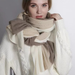 100% Wool ~ Very Delicate Feel Is Not Inferior To Cashmere: Scarf Large Shawl Color-blocked Scarf 240 Grams Weight_desvips.com
