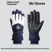 Unisex Winter Ski Gloves – Touchscreen, Thermal Fleece-Lined For Snowboarding, Cycling & Hiking (One Size, Black/White/Grey/Blue/Pink/Purple)_desvips.com