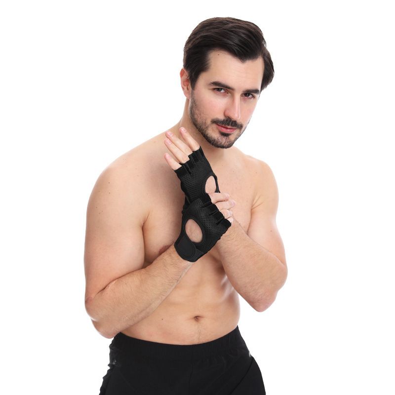 Fitness Gloves For Men, Non-Slip Half-Finger, Anti-Callus, Equipment Training, Wear-Resistant, Power-Assisted, Pull-Up_desvips.com