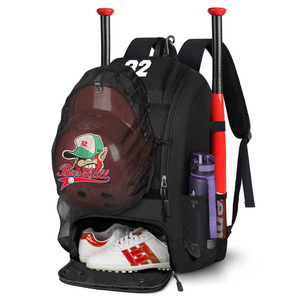 Youth Backpack Softball Bag For Boys Breathable T-Ball Baseball Equipment & Gear_desvips.com