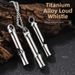 Pioneer EDC Titanium Alloy Whistle Single Tube High Frequency Outdoor Wilderness High Decibel Stainless Steel_desvips.com