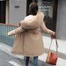 Women's Clothing new winter cotton padded coat, medium length, large fur collar, velvet lining, overcoat, cotton padded coat, trendy for women_desvips.com