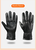 Cross-Border Wholesale New Ski Men's Sheepskin Winter Outdoor Women's Riding Black Genuine Leather Gloves Factory_desvips.com