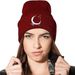 Cute Moon Star Embroidery Knitted Hat Source Direct Sales Doudou Hat Autumn And Winter Pull-up Warm Wool Hat_desvips.com