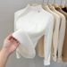 Women's Fleece-Lined High-Neck Knit Sweater - Soft Warm Winter Turtleneck Pullover, Slim Fit Thermal Top For Casual & Office Wear_desvips.com
