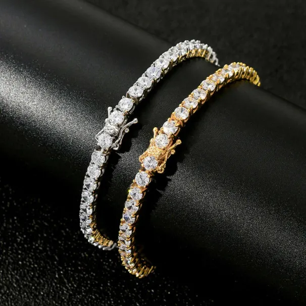 Sterg Sier Moissanite Bracelet Fine Jewelry GRA Certificate VVS VS Diamond Necklace Hip Hop Style Tennis Chain_desvips.com