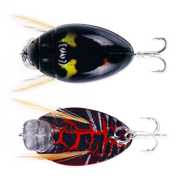 1pcs 3.8cm 4g Artificial Ladybug Fishing Bait Cicada Beetle Insect Wobblers Fishing Lures Topwater For Bass Carp Fishing Tackle_desvips.com