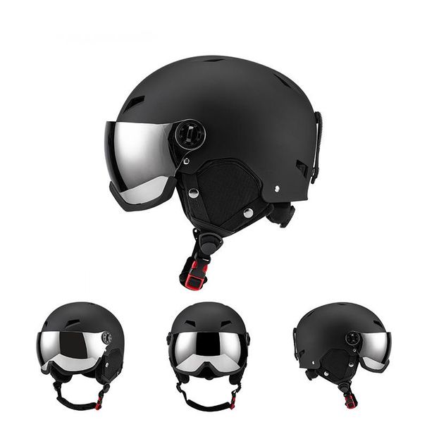Adult Thermal With Goggles Outdoor Sports Protective Ski Helmet Gear_desvips.com