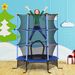 Trampolín Para Niños De +3 Años Ø163 Cm Con Red De Seguridad Y Marco De Acero Carga 50 Kg Para Interior Y Exterior Azul_desvips.com