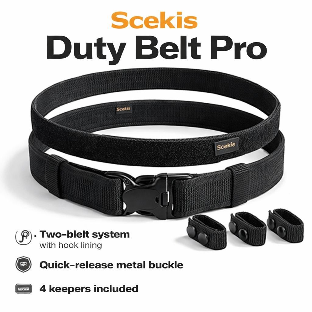 2" Nylon Duty Belt With Hook Lining 4 Keepers Police Law Enforcement Officer Security Outer Inner Belt_desvips.com