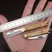 Mini Brass Handle Keychain Exquisite Tool Outdoor Portable Fruit Household Small Folding Knife_desvips.com