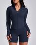 GYM RAINBOW Lightweight Athletic Full Zip Running Jacket For Women With Thumb Holes, Slim Fit Cropped BBL Workout Jacket_desvips.com