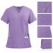 Women's new V-neck split medical overalls, pocket straight pants, men's and women's toiletries_desvips.com