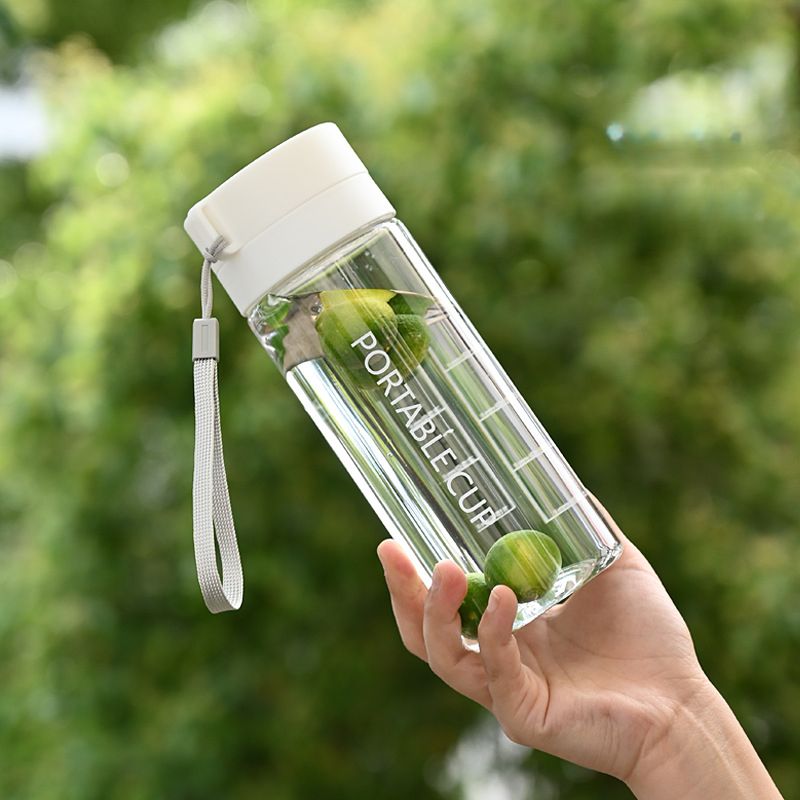 Summer Outdoor Large Capacity Sports Water Bottle Creative Student Tea Portable Strap Plastic Cup_desvips.com