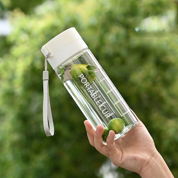 Summer Outdoor Large Capacity Sports Water Bottle Creative Student Tea Portable Strap Plastic Cup_desvips.com