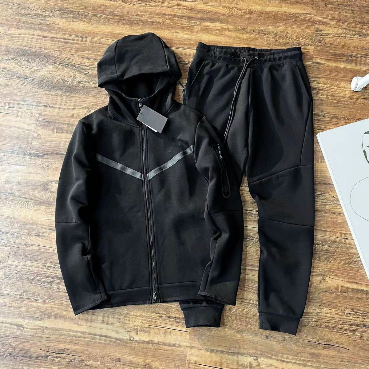 Spring Autumn Hooded Zipper Shirt For Men's New Sports And Leisure Clothing, Jacket, Small Leg Pants Set_desvips.com