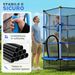 Tappeto Elastico Per Bambini Con Rete Di Sicurezza E Pali Imbottiti Età 3-10 Anni, Ø140 X 190 Cm, Blu_desvips.com
