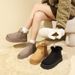 Snow Boots Women's 2025 New Velvet Winter Fashion One-pedal Short Boots Cotton Shoes_desvips.com