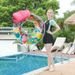 Environmentally Friendly PVC Thickened Sequined Flamingo Floating Ring Outdoor Water Amusement With Cup Holder Backrest Adult Swimming Ring_desvips.com